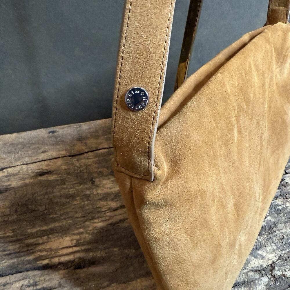 Simon Miller Toffee Suede Puffin Shoulder Bag Tan Adjustable Strap - Picture 10 of 14